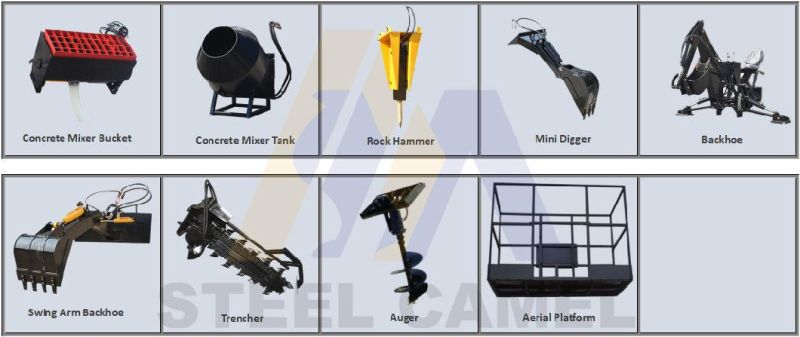 Good Price Skid Steer Loader/Front Loader/Tractor Loader/Excavator Attachments Covering Full Fields for Wholesale