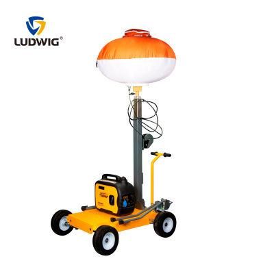 1000W LED Balloon Light Tower with Hand Push Base