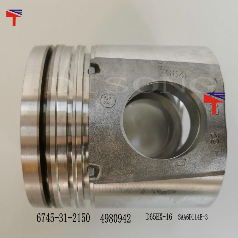 High Quality Diesel Engine Mechanical Parts Piston 6745-31-2150 for Engine Parts SAA6d114-3 Construction Bulldozer Parts D65ex-16 Generator Set