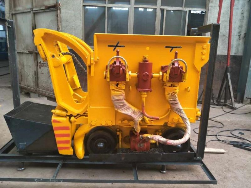 Zq-26 Underground Mining Tunnel Air Driven Rail Wheel Bucket Mucking Rock Ore Loading Machine with CE Certification