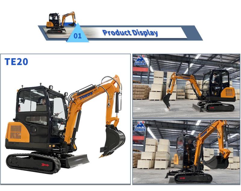 China Supplying 2ton New Design Different Colors Crawler Micro Mini Excavator with CE ISO Certificates