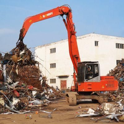Bonny 28 Ton Hydraulic Material Handling Machine Handler on Track for Scrap and Waste Recycling