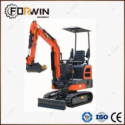 1.5 T Small Backhoe Digger Fw15D Mini Hydraulic Pump Rubber Crawler Track Excavators Cheap Price for Sale