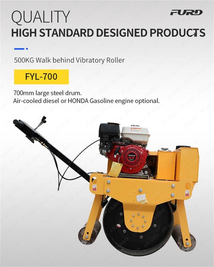 Cheap Price 500kg Walk Behind Road Construction Equipment Vibrating Road Roller