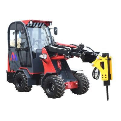 Small Construction Wheel Loader Steel Camel 1 Ton M910 Articulated Mini Telescopic Loader with Rock Hammer