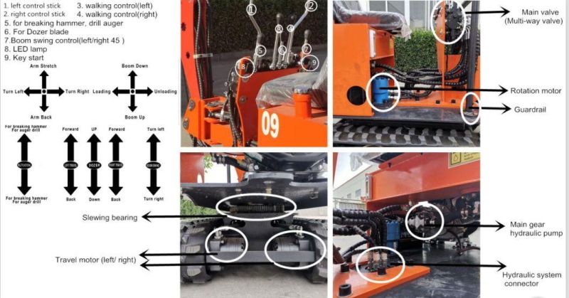 China Made Small Mini Excavator 0.8t 0.025cbm Bucket Hydraulic Crawler Excavator