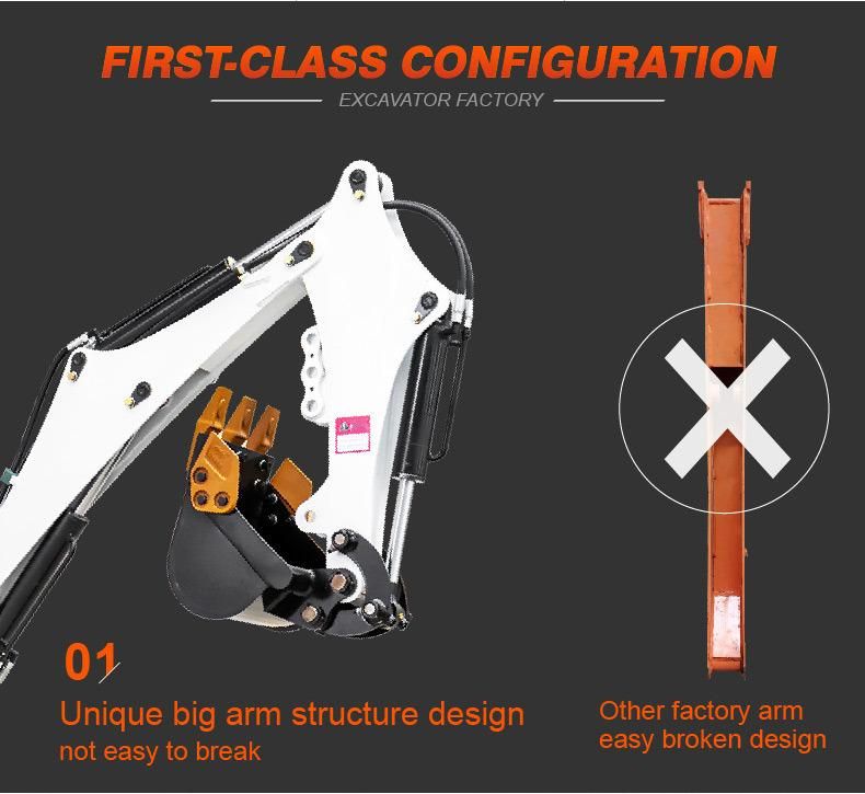 CE and ISO Approved Factory Smallest Ht08 800 Kg Hydraulic Crawler Mini Digger Excavator