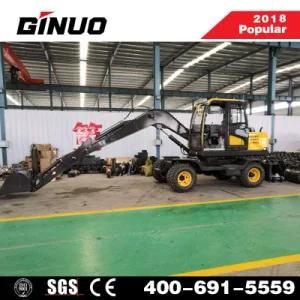China Manufacture 8 Ton Hydraulic Wheel Excavator with Grapple/Log Grab/Clipping Plier