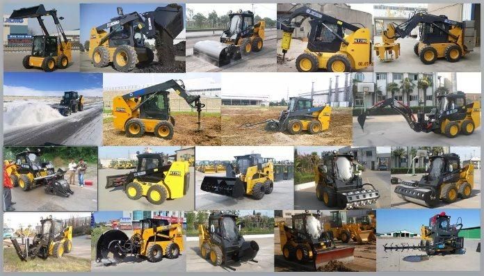 Chinese Xc740K Mini Skid Steer Wheel Loader with Excavator