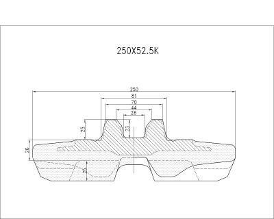 250mm Wide Rubber Track Excavator Spare Parts