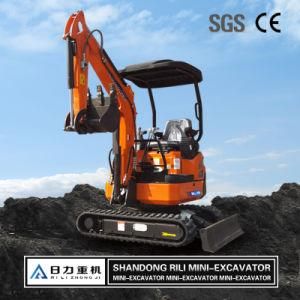Rubber Track Mini Excavator 1.8 Ton Small Digger with Bucket