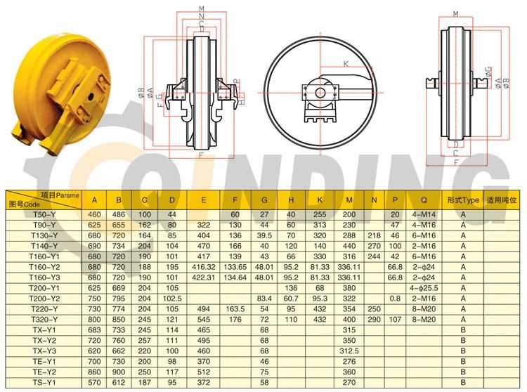 Hitachi Zx330 Excavator Parts Undercarriage Parts Front Idler Guide Wheel