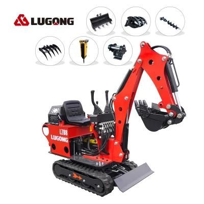 Lugong High Quality 0.1~0.5m&sup3; Excavators Crawler Mini Excavator Digger Lz08