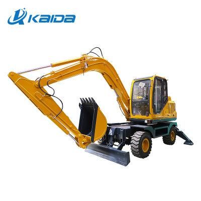 Micro Digger Excavator Wheel Excavator 6.6 Ton Wheel Excavator Loader