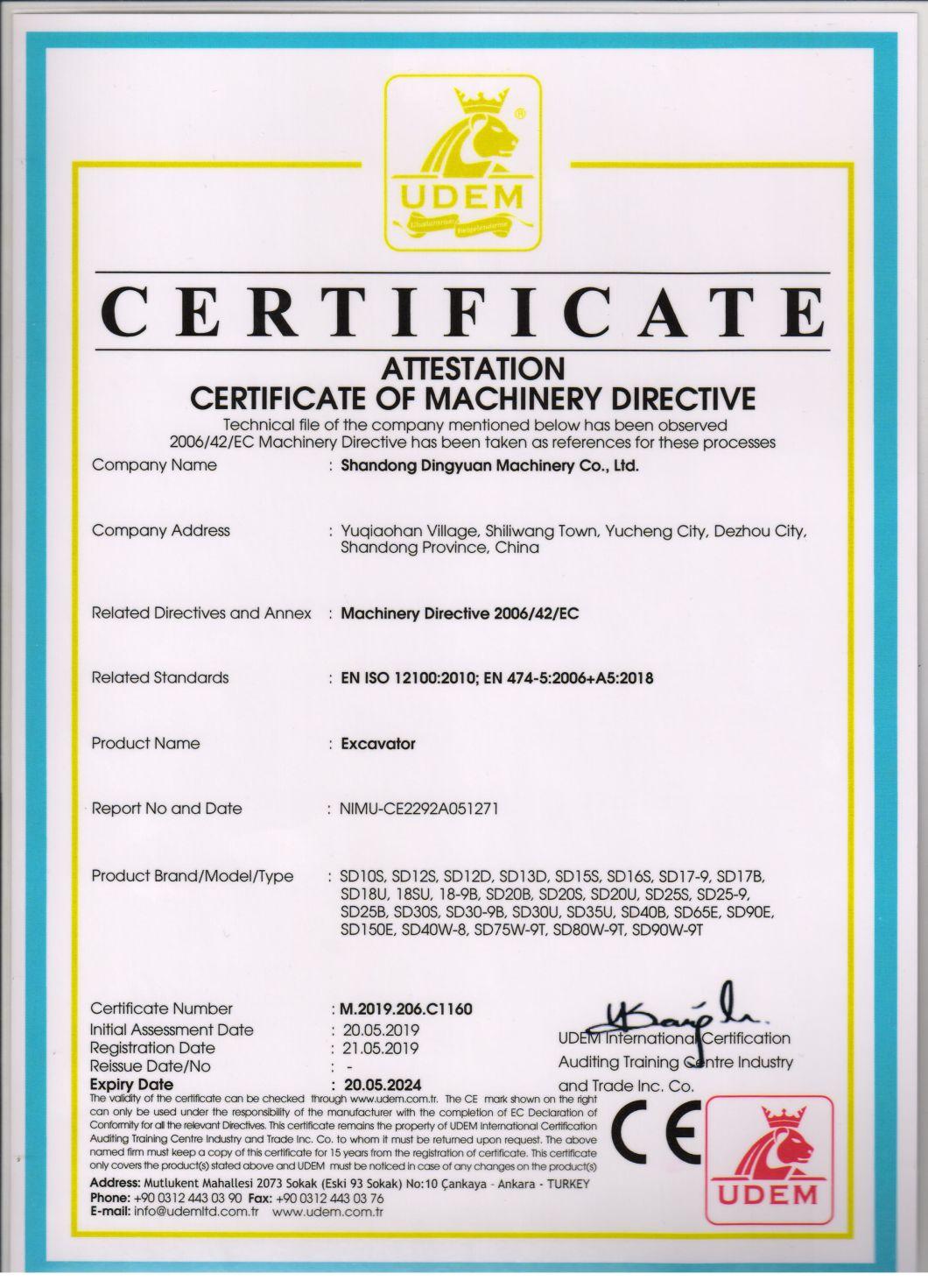 China Brand Shanding Mini Excavator 2.5ton Mini Digger Earth Moving Construction Machinery Excavator