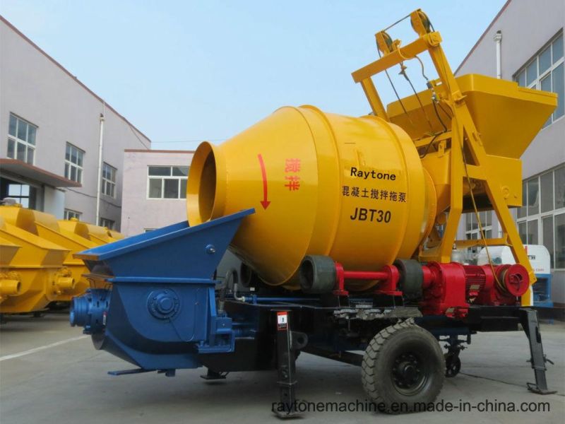 Movable Mobile Trailer Diesel Concrete Pump with Mixer