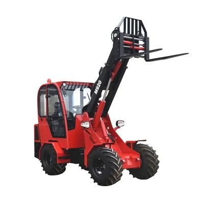 China Made Brand New 2 Ton Capacity 3.76m Reach Telescopic Boom Wheel Loader Hydrostatic 4WD Loader for Sale