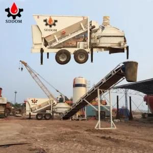 Sddom Brand Ce ISO 10 to 50 M3/H Mobile Concrete Batching Plant Concrete Mixing Plant
