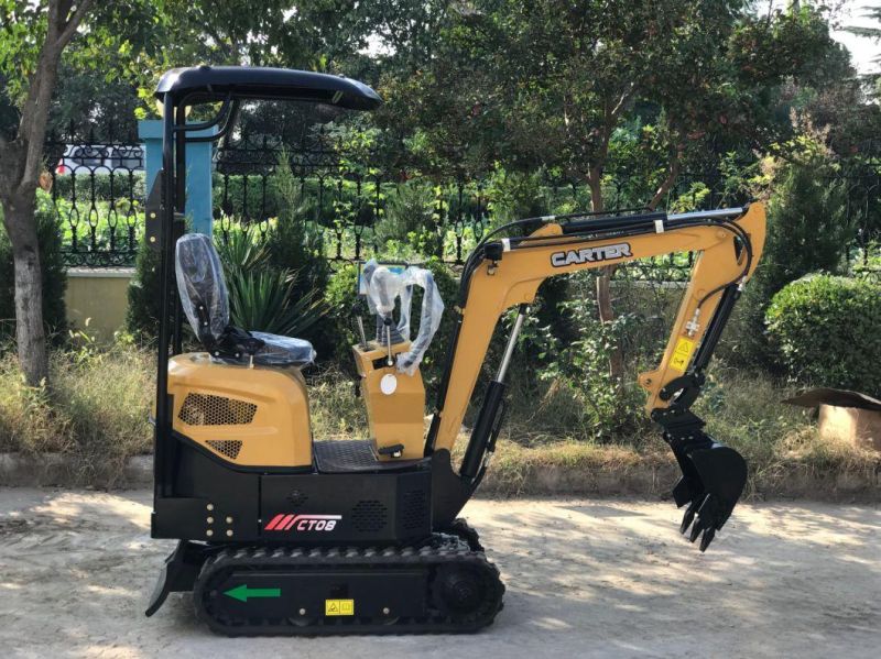 Colorful Multi-Functional Carter CT08 (0.8T) Mini Crawler Excavator