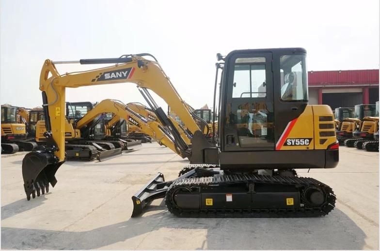 Sany Sy55c Mini Used Small Rubber Chain Crawler Thumb Hydraulic Line 5 Ton Excavator Construction Machinery Equipment Excavators Excavadora Usada Excavatrice