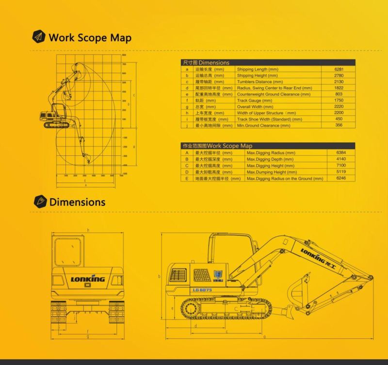 All-Round Work Structure Effective Time Saving 7.6 Ton Crawler Excavator for Construction