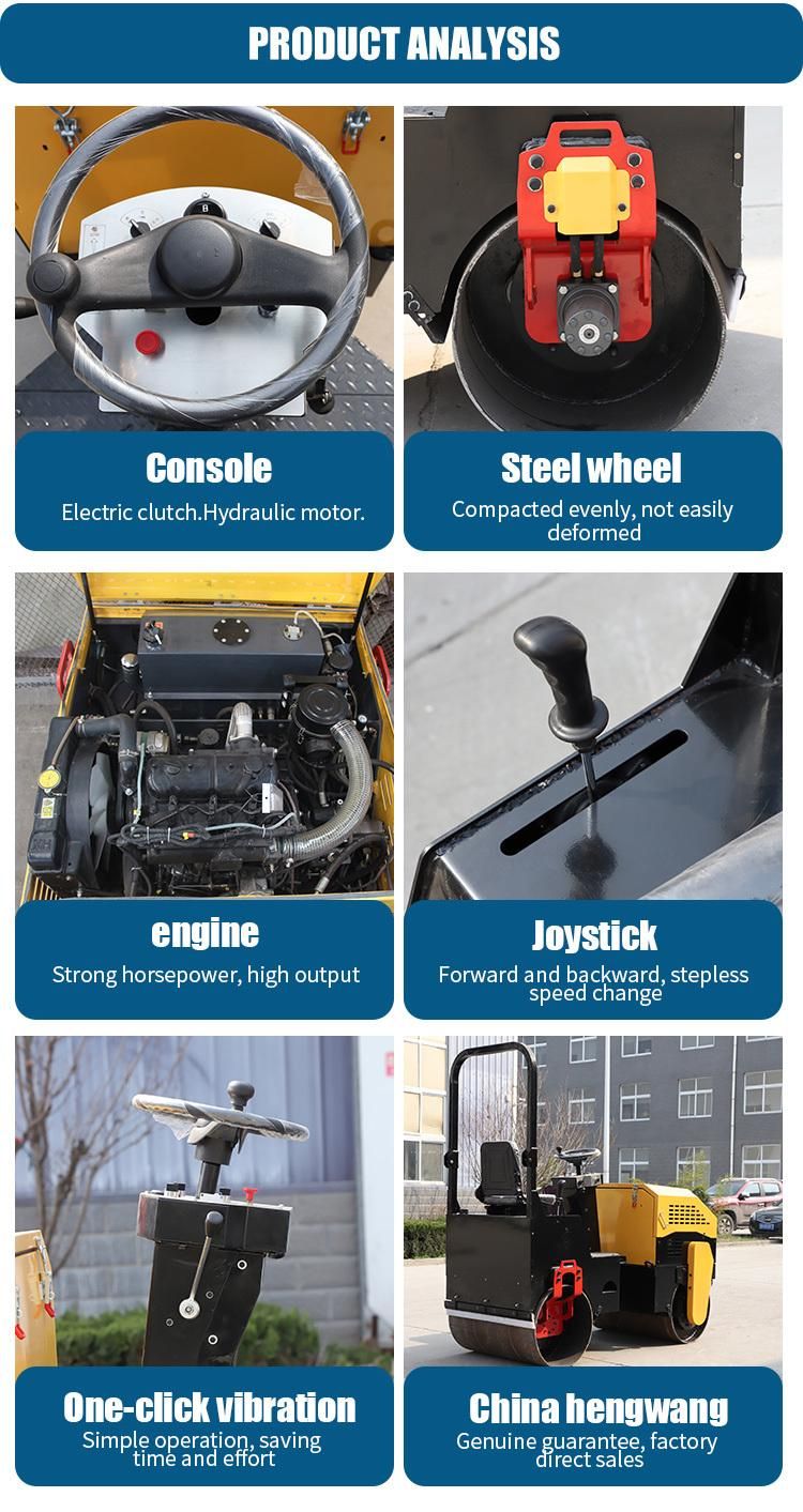 2 Ton Double Drum Road Roller, with Double Drive Hydraulic Rotation