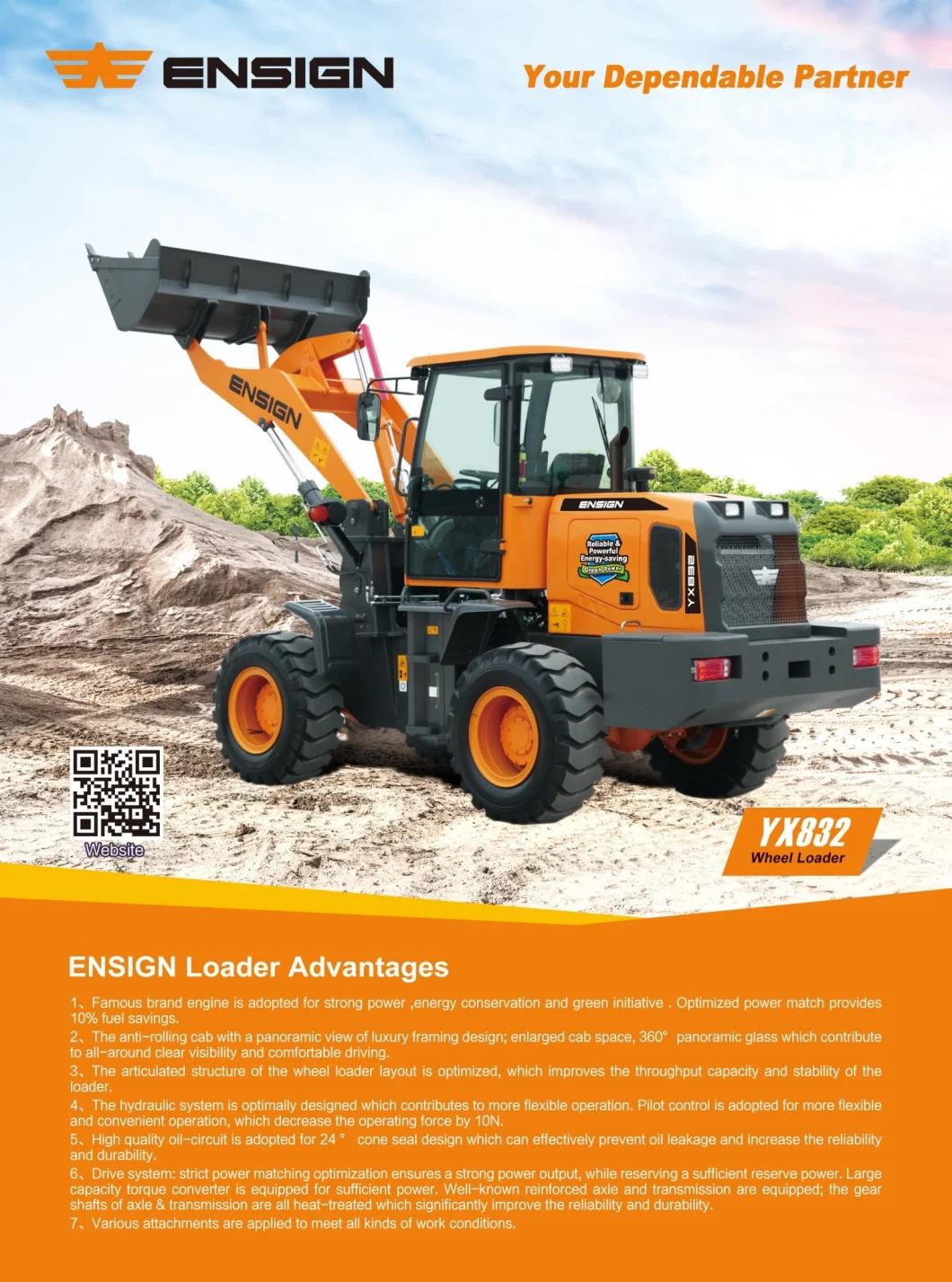 2 Ton Ensign Yx832 Wheel Loader Mini Loader Front Loader