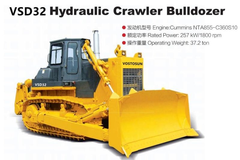 China Heavy Duty 320HP Crawler Bulldozer Equivalent to Komatsu D85