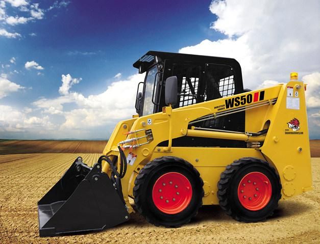 Chinese Wheel Skid Steer Loader with 50HP Perkins/Kubota/Xinchai Engine and 750kg Rated Load