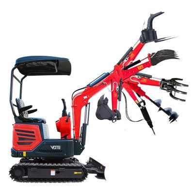 China EPA Euro 5 Excavators 1.2 Ton Hydraulic Digger Mini Excavator Free Shipping