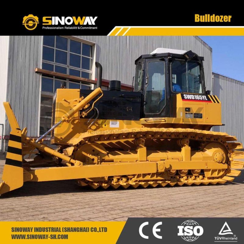 Durable Sinoway 165HP Crawler Bulldozer with Swamp Track Cleats