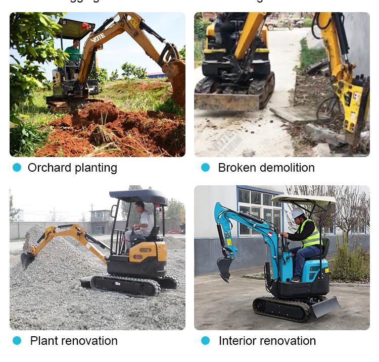 CE EPA Excavator with Cabin Hydraulic Digger Mini Excavator Diesel with Joystick Digge Machine for