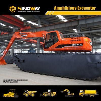 Dredging Excavator Sinoway Marsh Excavator with Doosan Dh215 Upper Structure