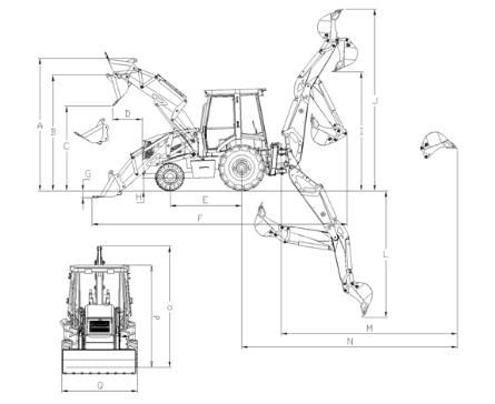 Xiniu Mini Digger Backhoe Wheel Loader Xn880 0.8 Ton