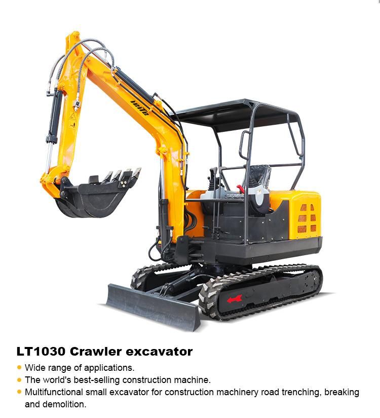 New Lt1030 2 Ton 3 Ton Mini Excavator New Small Bagger Factory Cheap Price Small Digger with CE ISO for Sale