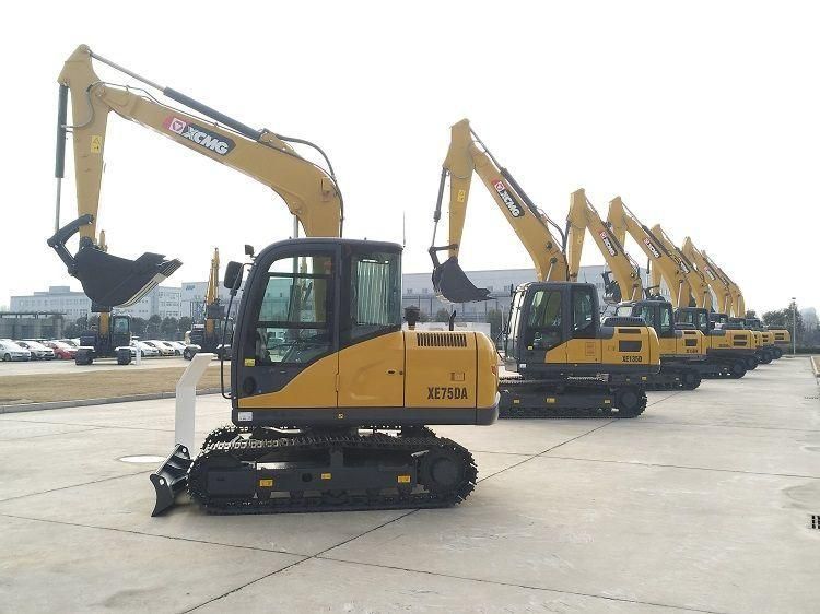XCMG Brand New Xe75D 7 Ton Excavator Machines Cheap Crawler Excavator Mini Prices for Sale