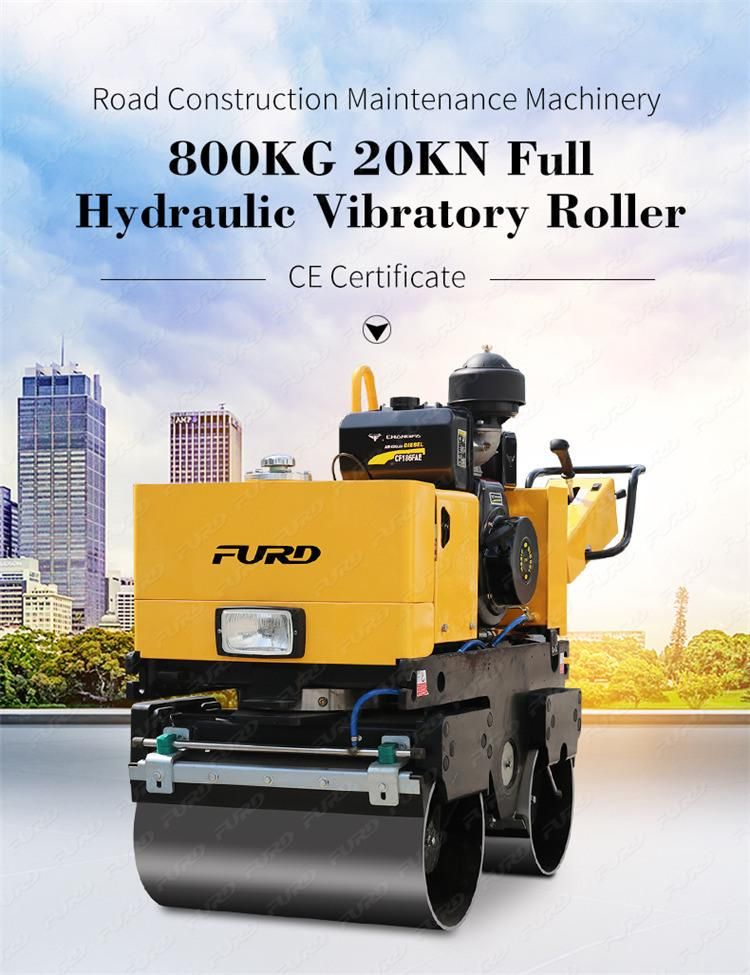 Road Roller CE Manual Diesel Vibratory Mini Road Roller Compactor Fyl-800