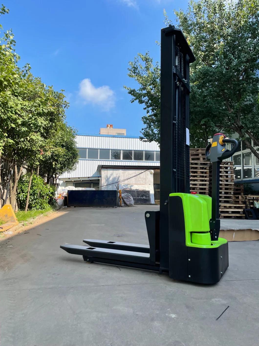 Walking Type Full Electric Rechargeable Walking Behind Stacker Forklift