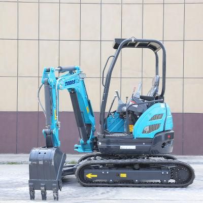 Mini Excavator 2.5t Digging Equipments Small Garden Digging Machine with Free Bucket