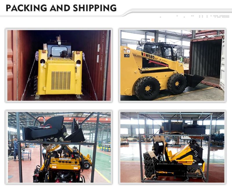 China New Hydraulic Mini Skid Steer Loader with Variously Attachment for Sale