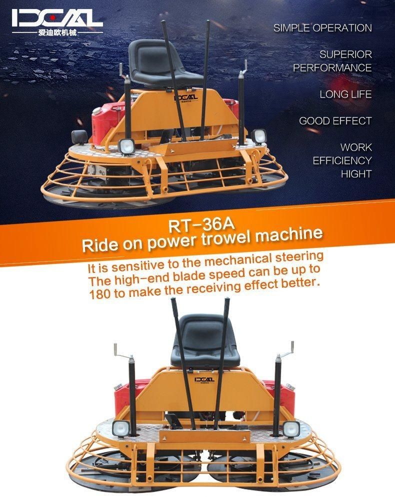 1000 Type Electric Petrol High Quality Materials Concrete Surface Selling Well Ride on Power Trowel