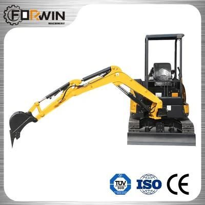 Fw25u Canopy Mini Digger Small Excavators Cheap with Hydraulic Transmission and Raker for Sale