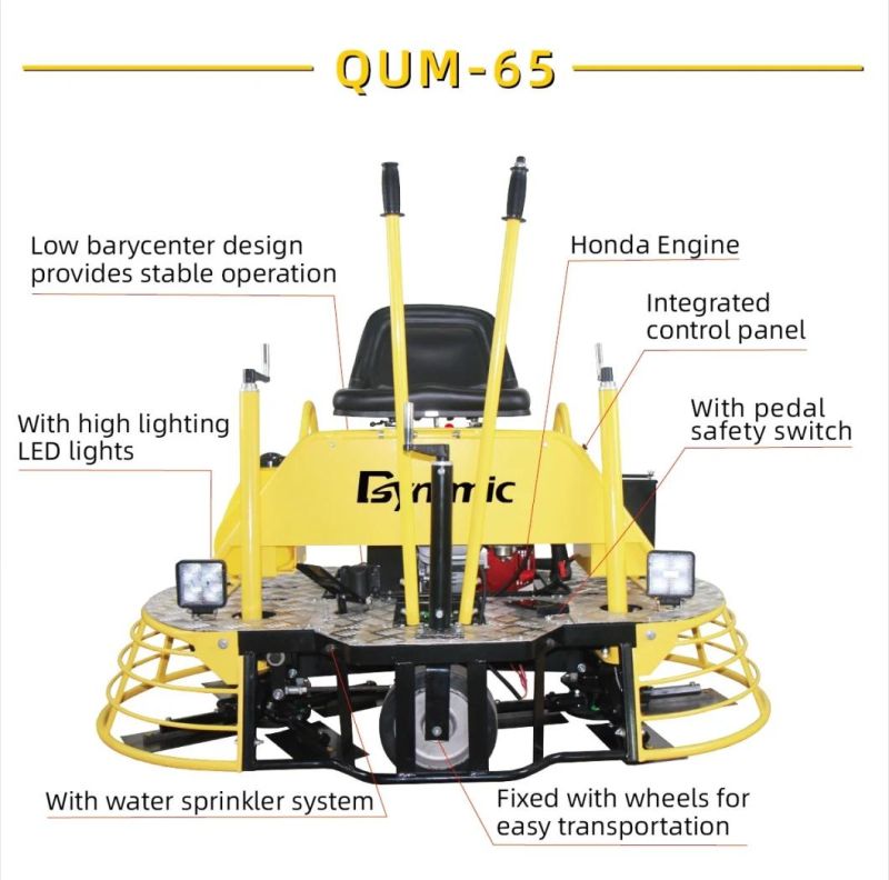 High Efficiency Gasoline (QUM-65) Ride-on Power Trowel