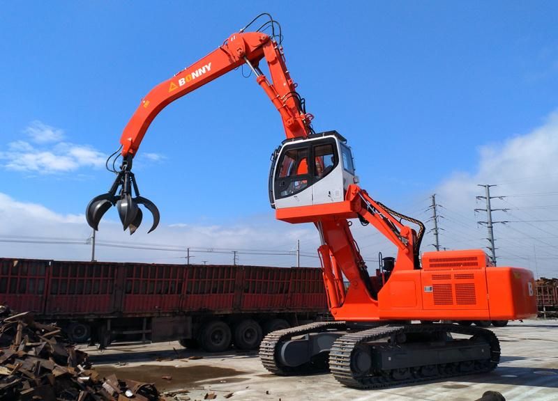 China Wzy40-8c Bonny 40 Ton Hydraulic Material Handler with Rotational Orange-Peel Grapple