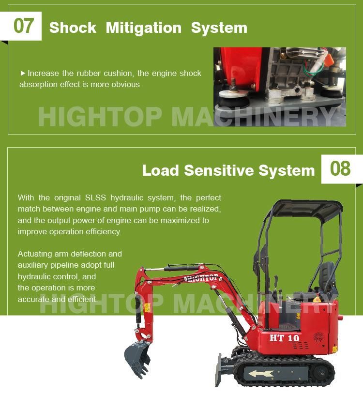 Earth Moving Machinery 0.8ton 1ton Mini Digger in Excavator with Free Bucket for Sale