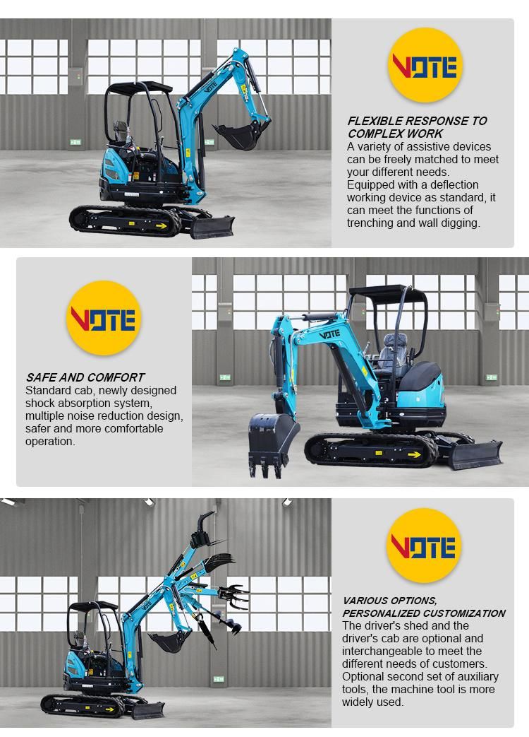 Euro 5 Crawler Excavator Hydraulic Mini Excavator 1 Ton 2 Ton 3 Ton Price to Sell Mechanical