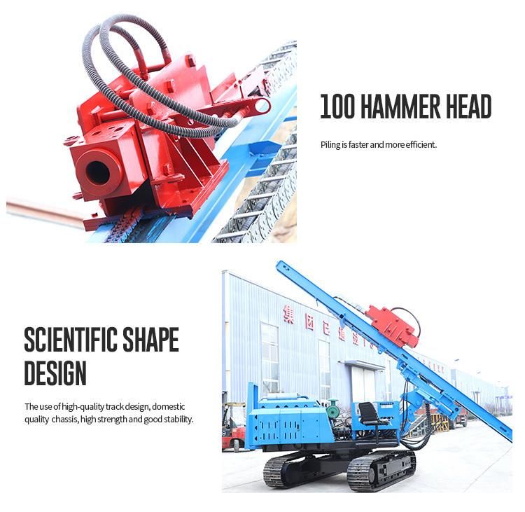 Hydraulic Hammer Pile Driver Solar Ramming Piling Machine for Solar Project