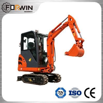 High Performance 2 Ton Small Digger Hydraulic Fw20b Mini Backhoe Crawler Track Excavator