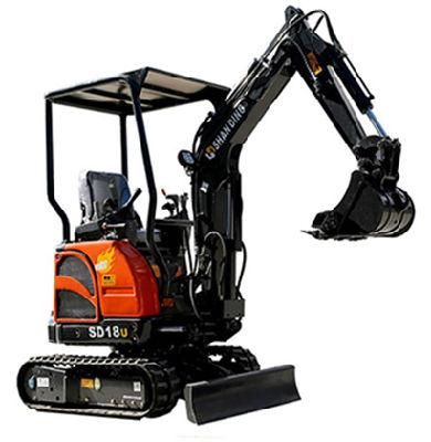 Shanding Factory Direct Recommendation 1.8 Ton Perkins Engine Mini Small Excavator Digger Crawler for Sale Model SD18u