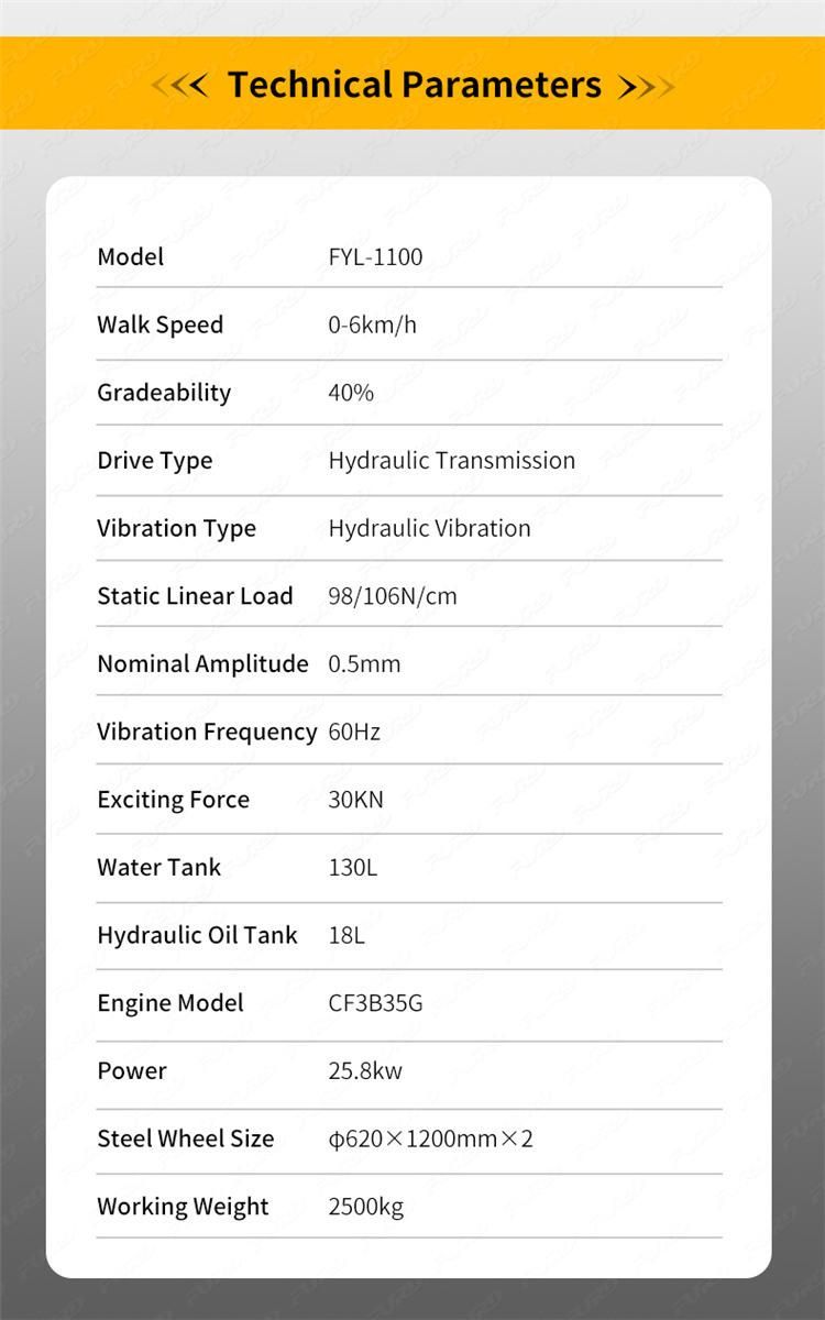 High Efficiency 2.5ton Full Hydraulic Ride on Double Drum Vibration Compactor Roller for Sale